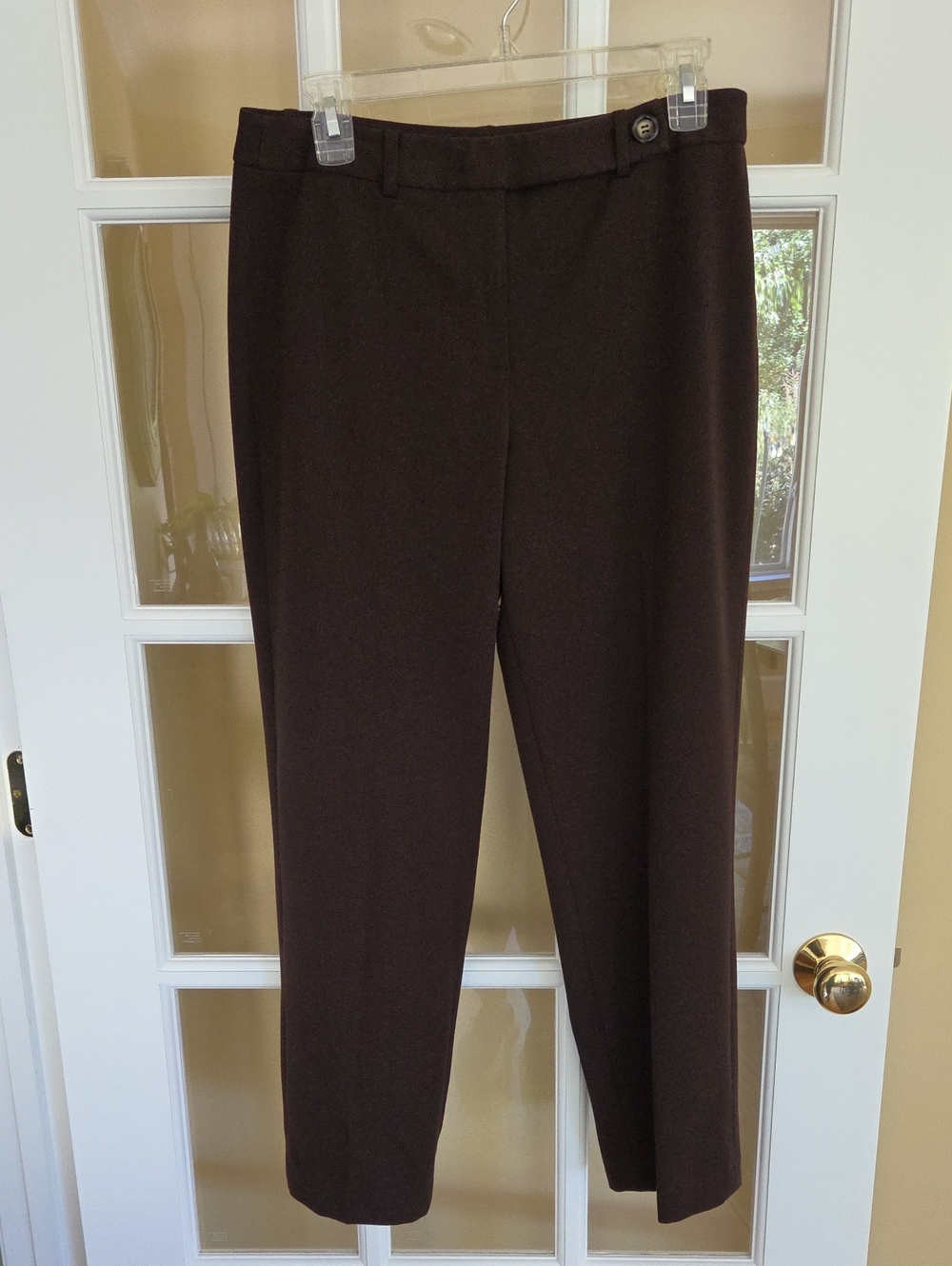 Talbots Stretch Dark Brown Straight-Leg Dress Pants Size: 10P